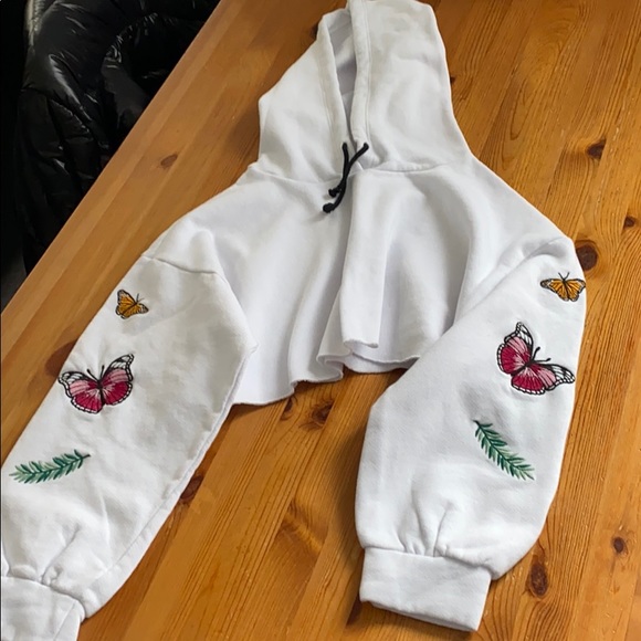 NWOT Butterfly Cropped Hoodie - Picture 6 of 7